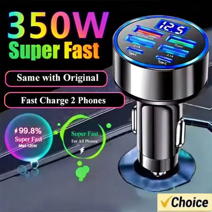 350W Car Charger USB PD QC3.0 USB C Car Phone Charger Type C Adapter for Iphone Samsung Huawei Xiaomi Quick Charge ﻿
