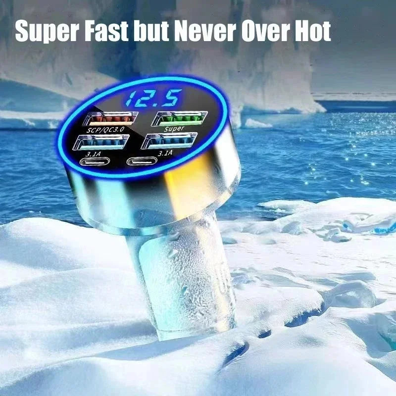 350W Car Charger USB PD QC3.0 USB C Car Phone Charger Type C Adapter for Iphone Samsung Huawei Xiaomi Quick Charge ﻿
