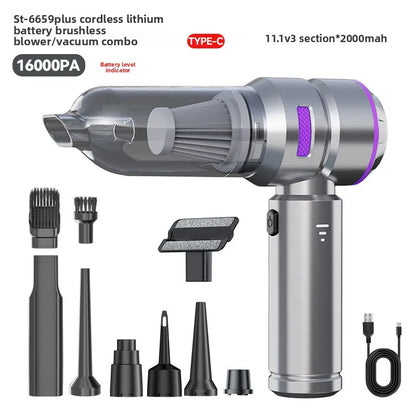Strong Suction Car Vacuum Cleaner Brushless Motor Digital Display One-Click Detachable Dust Cup Portable Auto Household Duster