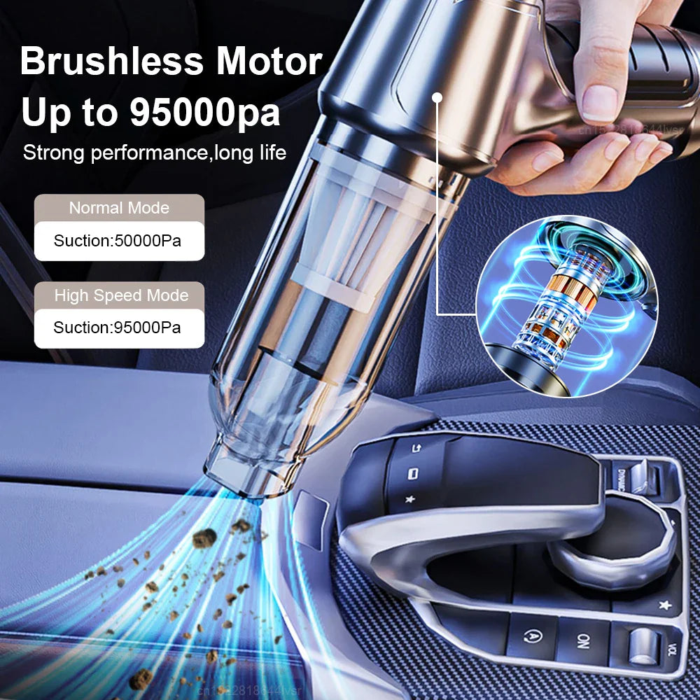 Vacuum Cleaner & Blower (2 in 1) - Strong Suction Handheld Wireless Portable Vacuum Cleaner for Car and Home