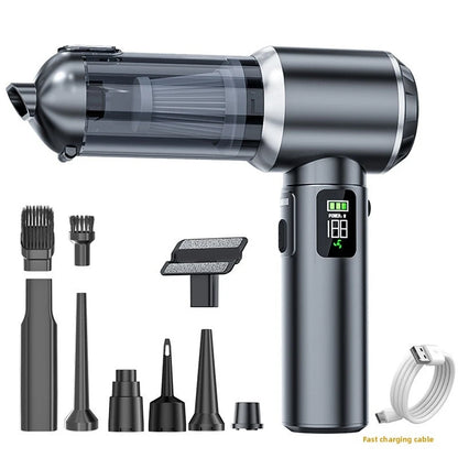 Car Wireless Handheld Vacuum Large Suction Wet Dry Dual Use Portable Dust Blower Auto Home Cleaner with Power Display